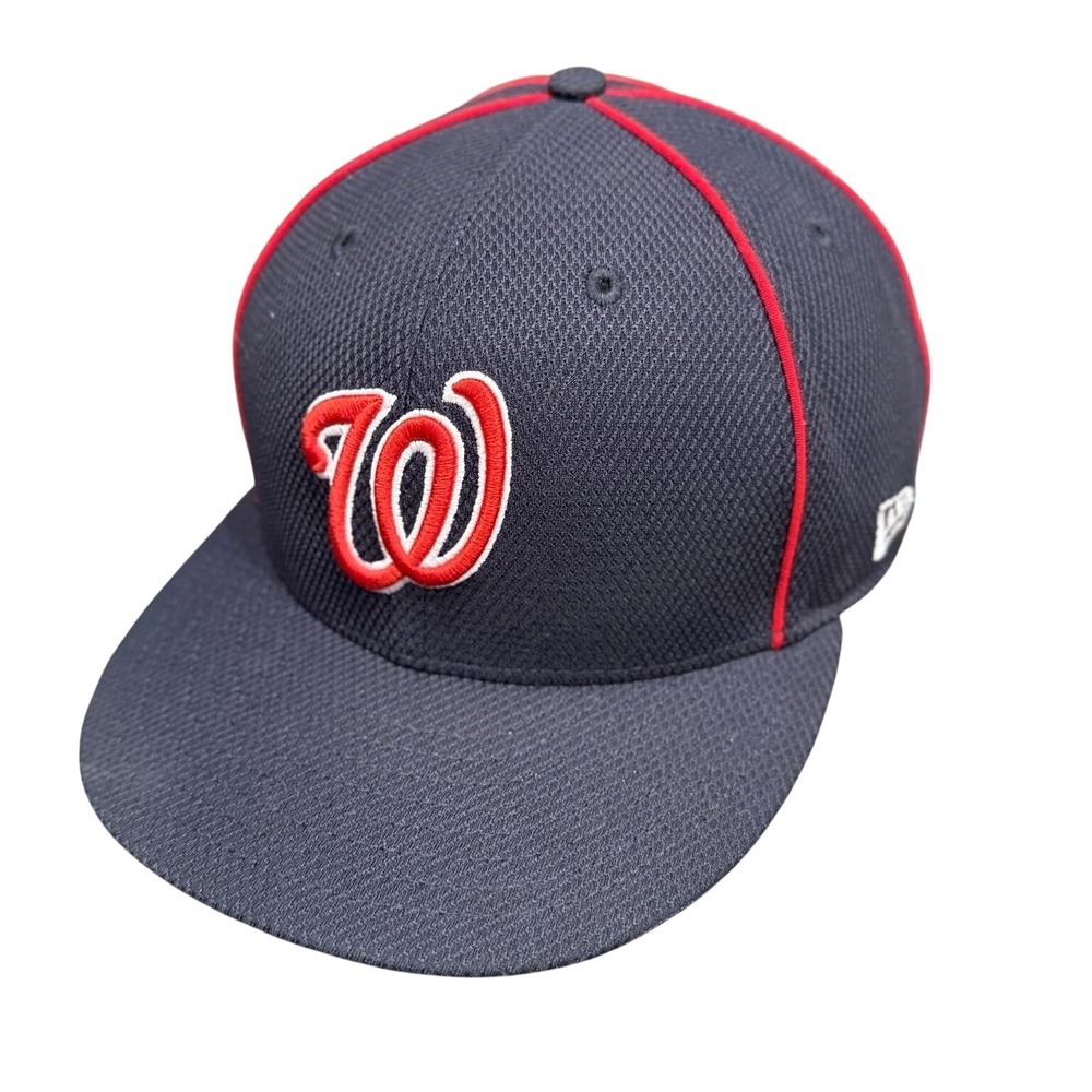 Washington Nationals New Era 59FIFTY Hat Cap‎  7 1/2 Navy Red MLB